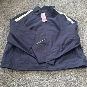 Wild Fable Navy Windbreaker Jacket with Duel Zipper